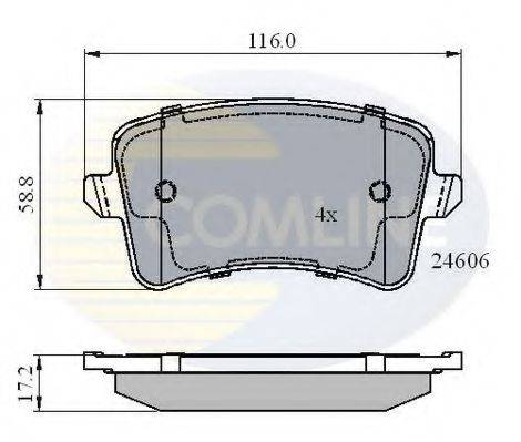 Комплект гальмівних колодок, дискове гальмо COMLINE CBP01709