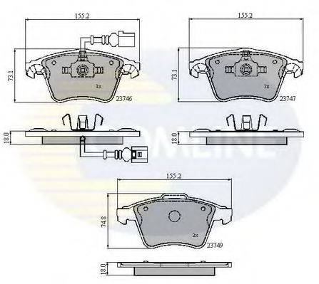 Комплект гальмівних колодок, дискове гальмо COMLINE CBP11312