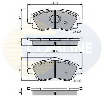 Комплект гальмівних колодок, дискове гальмо COMLINE CBP31112