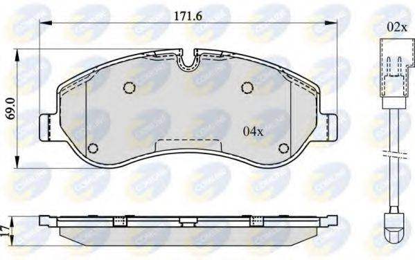 Комплект гальмівних колодок, дискове гальмо COMLINE CBP22142