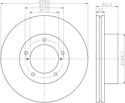 гальмівний диск HELLA PAGID 8DD 355 116-551