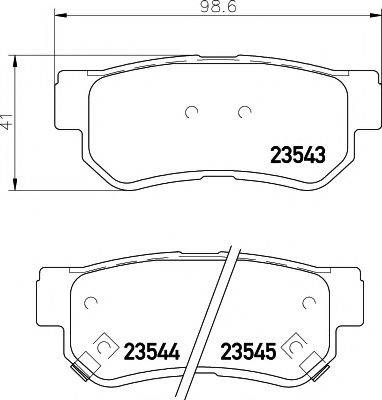 Комплект гальмівних колодок, дискове гальмо HELLA PAGID 8DB 355 009-971