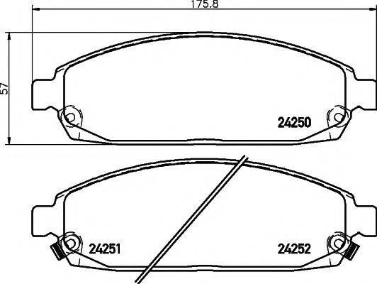 Комплект гальмівних колодок, дискове гальмо HELLA PAGID 8DB 355 012-101