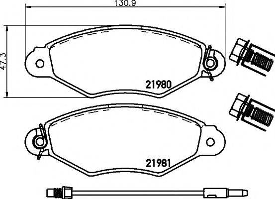 Комплект гальмівних колодок, дискове гальмо HELLA PAGID 8DB 355 012-711