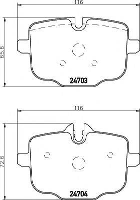 Комплект гальмівних колодок, дискове гальмо HELLA PAGID 8DB 355 014-361