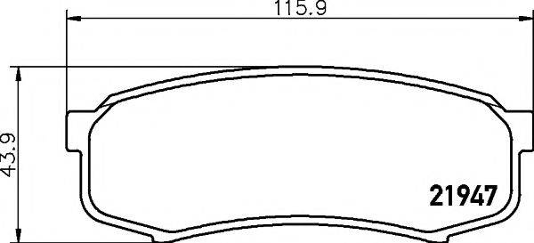 Комплект гальмівних колодок, дискове гальмо HELLA PAGID 8DB 355 016-831