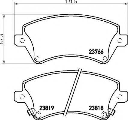 Комплект гальмівних колодок, дискове гальмо HELLA PAGID 8DB 355 017-241