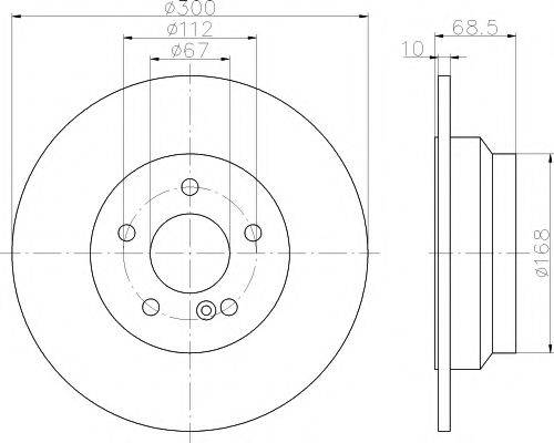 гальмівний диск HELLA PAGID 8DD 355 108-841