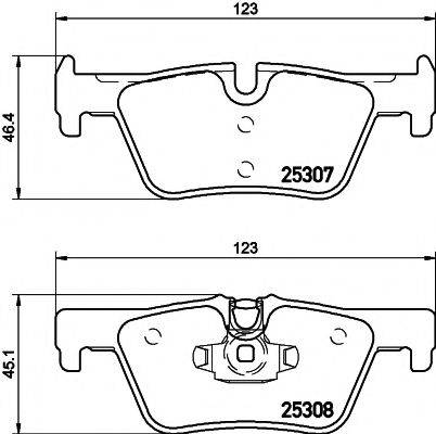 Комплект гальмівних колодок, дискове гальмо HELLA PAGID 8DB 355 019-971