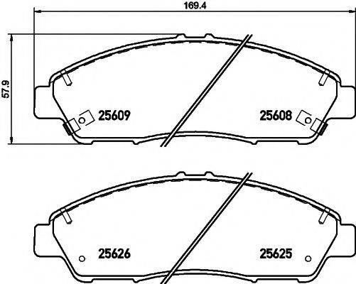 Комплект гальмівних колодок, дискове гальмо HELLA PAGID 8DB 355 020-211