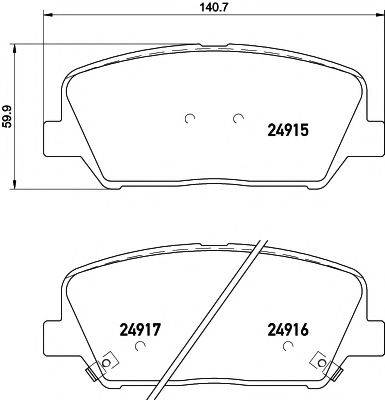 Комплект гальмівних колодок, дискове гальмо HELLA PAGID 8DB 355 020-591