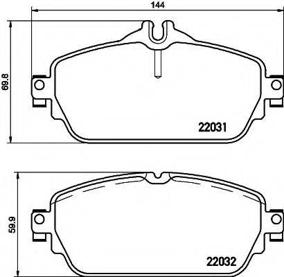 Комплект гальмівних колодок, дискове гальмо HELLA PAGID 8DB 355 021-551