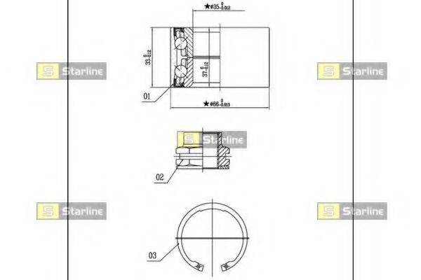 Комплект підшипника ступиці колеса STARLINE LO 01401