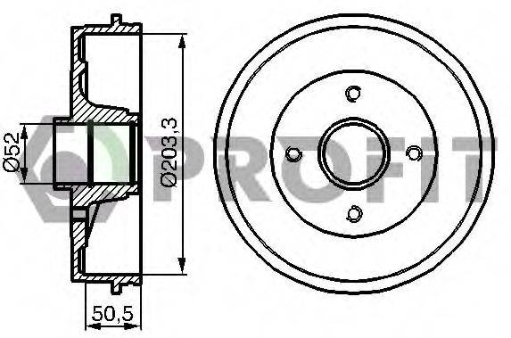 Гальмівний барабан PROFIT 5020-0076