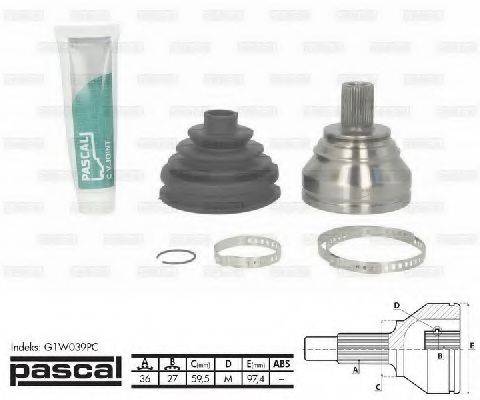 Шарнірний комплект, приводний вал PASCAL G1W039PC