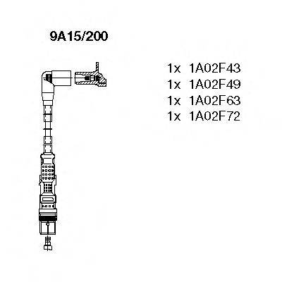 Комплект дротів запалення BREMI 9A15/200