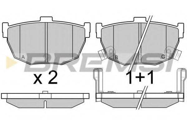 Комплект гальмівних колодок, дискове гальмо BREMSI BP2967