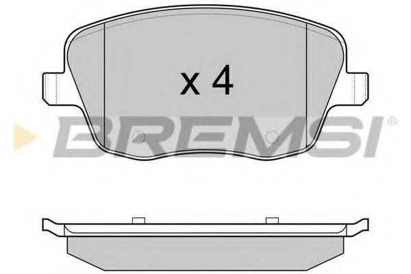 Комплект гальмівних колодок, дискове гальмо BREMSI BP2973