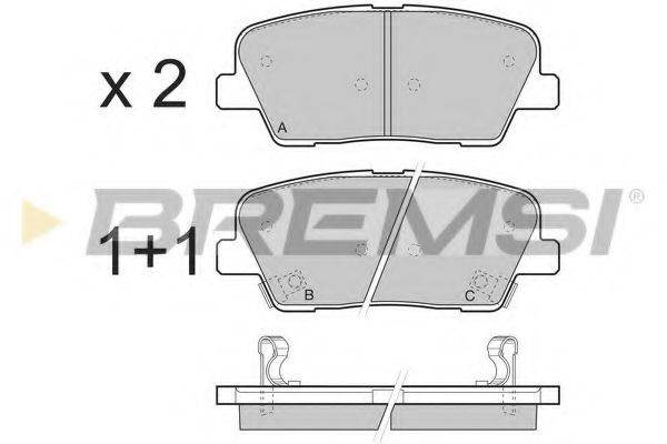Комплект гальмівних колодок, дискове гальмо BREMSI BP3435