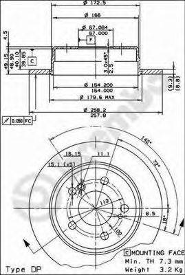 Тормозной диск BREMBO 08.4738.14