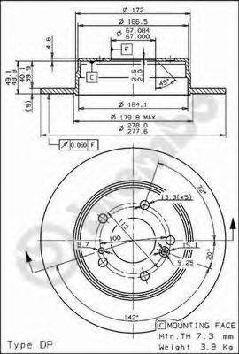 Тормозной диск BREMBO 08.5178.31