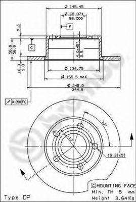 Тормозной диск BREMBO 08.5743.11