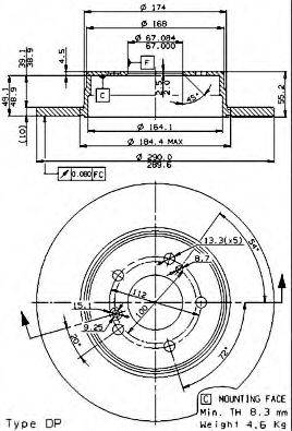 гальмівний диск BREMBO 08.7211.76