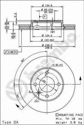 гальмівний диск BREMBO 09.4765.14