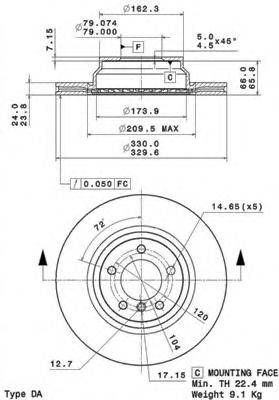 гальмівний диск BREMBO 09.A259.11