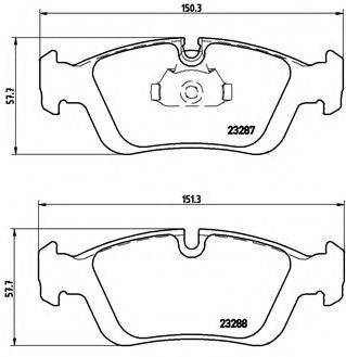 Комплект тормозных колодок, дисковый тормоз BREMBO P 06 024