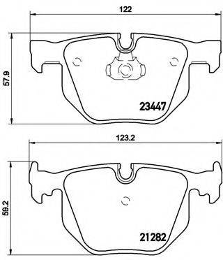 Комплект гальмівних колодок, дискове гальмо BREMBO P 06 029