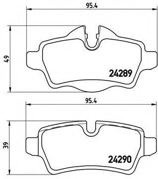 Комплект гальмівних колодок, дискове гальмо BREMBO P 06 052