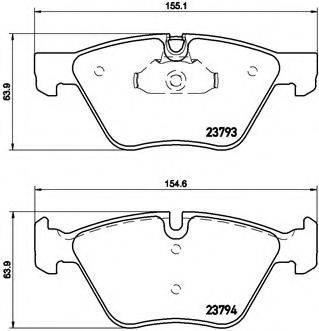 Комплект гальмівних колодок, дискове гальмо BREMBO P 06 057