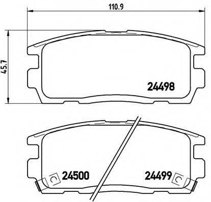 Комплект тормозных колодок, дисковый тормоз BREMBO P 10 004