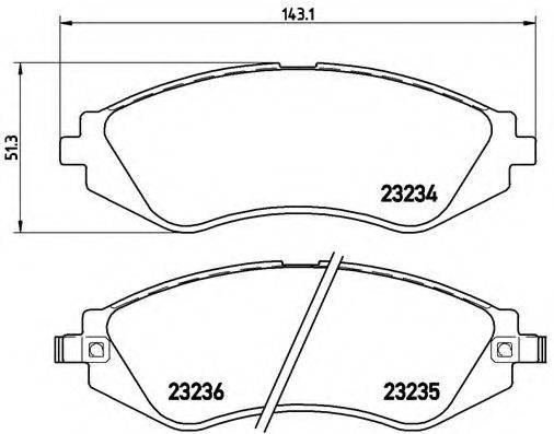 Комплект гальмівних колодок, дискове гальмо BREMBO P 15 002