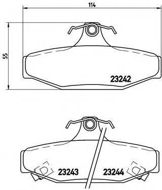 Комплект гальмівних колодок, дискове гальмо BREMBO P 15 004