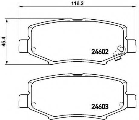 Комплект тормозных колодок, дисковый тормоз BREMBO P 18 024