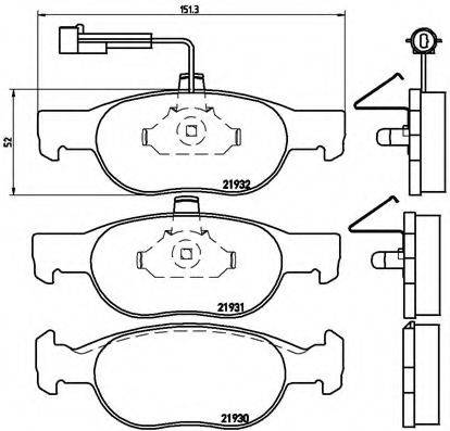 Комплект гальмівних колодок, дискове гальмо BREMBO P 23 057