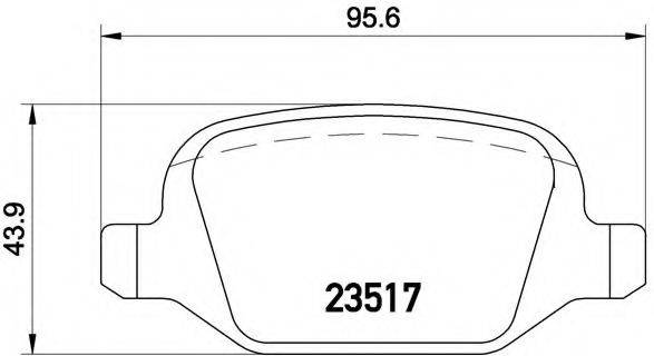 Комплект гальмівних колодок, дискове гальмо BREMBO P 23 065