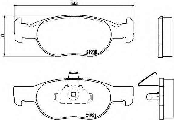 Комплект гальмівних колодок, дискове гальмо BREMBO P 23 073