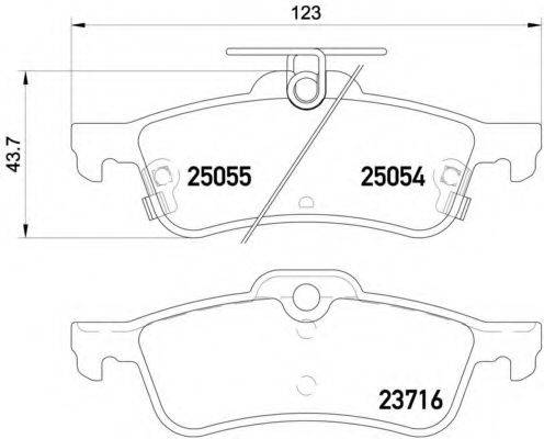 Комплект гальмівних колодок, дискове гальмо BREMBO P 28 070