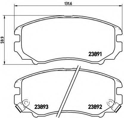 Комплект тормозных колодок, дисковый тормоз BREMBO P 30 018