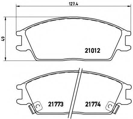 Комплект тормозных колодок, дисковый тормоз BREMBO P 30 024