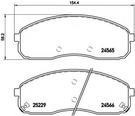 Комплект гальмівних колодок, дискове гальмо BREMBO P 30 058