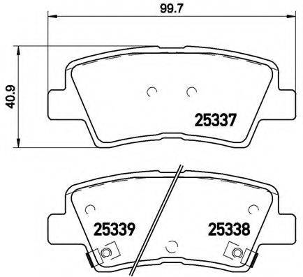 Комплект тормозных колодок, дисковый тормоз BREMBO P 30 067