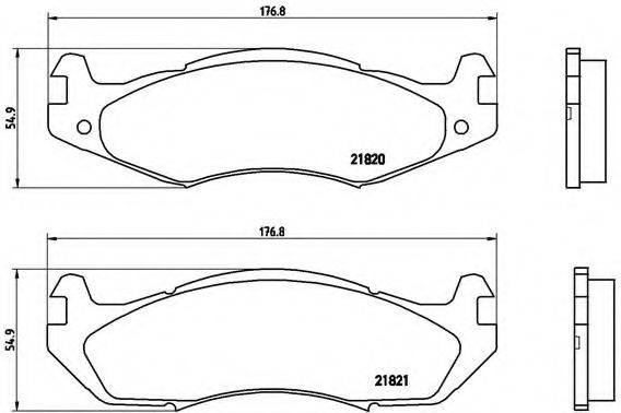 Комплект гальмівних колодок, дискове гальмо BREMBO P 37 001