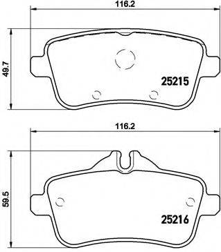 Комплект гальмівних колодок, дискове гальмо BREMBO P 50 101