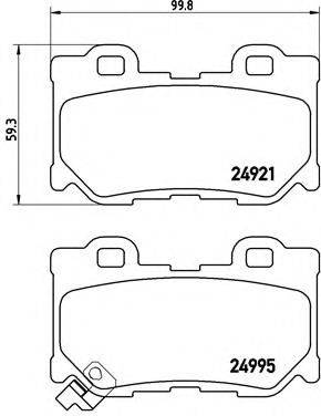 Комплект тормозных колодок, дисковый тормоз BREMBO P 56 095