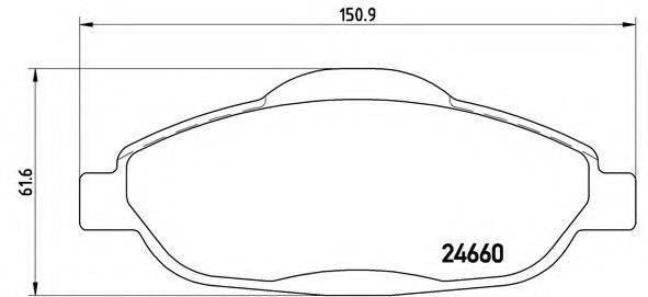 Комплект тормозных колодок, дисковый тормоз BREMBO P 61 101