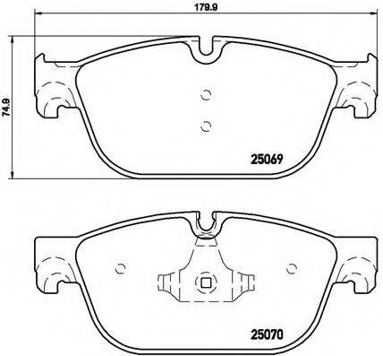 Комплект тормозных колодок, дисковый тормоз BREMBO P 61 107